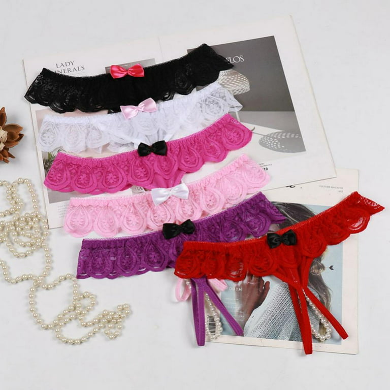 Lace Pearl T Back G Strings Bow Knot Open Crotch Panties Thongs Women  Underwear G Strings Sexy Lingerie Under Panty Will And Sandy From  Shanshan123456, $1.52