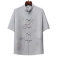 thumbnail image 1 of pstuiky camisetas camisas para hombre, Camisa informal de manga corta, cuello alto, lisa y cómoda para hombre camisas casuales para hombre l, 1 of 3