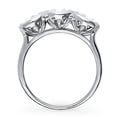 thumbnail image 4 of BERRICLE Sterling Silver 3-Stone Wedding Engagement Rings 2.4 Carat Round Cut Cubic Zirconia CZ Anniversary Ring for Women, Rhodium Plated Size 5, 4 of 10