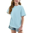 thumbnail image 6 of CHEEREAM Girls Clothes Summer 2 Piece Outfits Drop Shoulder T-Shirts and Biker Shorts Kids Fashion Clothing Sets, 6 of 8