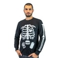 thumbnail image 4 of Men's glow in the dark skeleton ribcage long sleeve shirt Halloween costume glowing tee (Mens Small), 4 of 8
