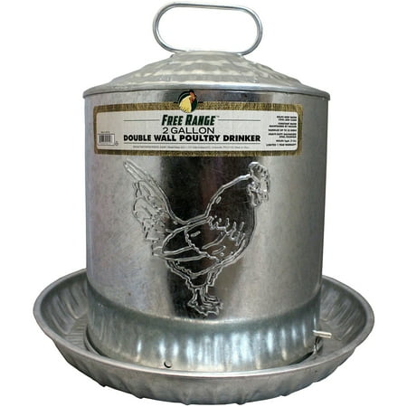 Harris Farms LLC Pet Double Metal Wall Chick Water Fountain, 2-Gal