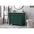 thumbnail image 2 of Elegant Decor Wesley 42" Solid Wood Steel Single Bathroom Vanity Set in Green, 2 of 8