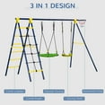 thumbnail image 5 of Outsunny 4-in-1 Kids Metal Swing Set for Backyard, 5 of 10
