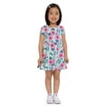 thumbnail image 2 of Bluey Toddler Girl Flower Print Dress with Short Sleeves, Sizes 12M-5T, 2 of 6