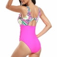 thumbnail image 4 of Wycnly Womens Swimsuits Modest Swimsuit for Women Modest Swimsuit One Piece Swimsuit Summer Beach Leaves Print Mesh Patchwork Tummy Control Bathing Suit Women's Swimsuits, 4 of 4