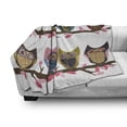 thumbnail image 2 of Owls Soft Flannel Fleece Throw Blanket, Group of Owls Facial Expressions Winking Smiling Vintage Scrapbooking Retro Art, Cozy Plush for Indoor and Outdoor Use, 50" x 60", Multicolor, by Ambesonne, 2 of 5