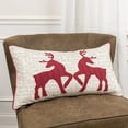 thumbnail image 5 of Cream and Red Christmas Deer Lumbar Throw Pillow, 5 of 5