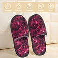thumbnail image 2 of Balery Burgundy Tie Dye Pantuflas de Casa de Felpa Silenciosas con Diseño Estampado, Zapatillas Cómodas Antideslizantes de Algodón para Interior-Large, 2 of 8
