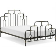 Elle Decor Astrid Queen Size Bed Black and Brass