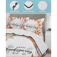 thumbnail image 3 of Twin XL Quilt Bedding Set, Happy Thanksgiving Reversible Summer Quilt 3 Pieces, Maple Leaves Floral Pumpkins Fall Lightweight Bedspreads Coverlets with 2 Pillow Shams for All Seasons, 3 of 5