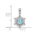 thumbnail image 2 of 925 Sterling Silver Polished Prong set Fancy cut out back Diamond and Light Blue Topaz Pendant Necklace Measures 19x11mm, 2 of 2
