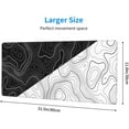thumbnail image 3 of Black and White Topographic Contour Mouse Pad 31.5x11.8 XL Minimalist Cool Design Extended Mousepad Large Keyboard Mouse Mat Desk Pad with Non-Slip Rubber Base Stitched Edges for Home Office Game, 3 of 6