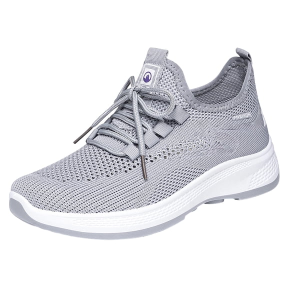 Sewkxo Womens Running Shoes Slip-on Walking Tennis Sneakers Lightweight Breathable Casual Soft Sole Mesh Workout Sports Shoes,Light Gray 38
