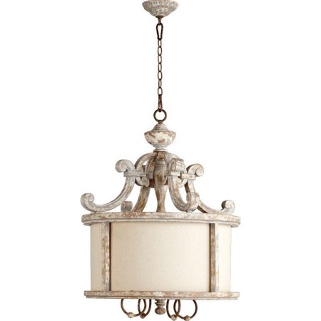 

Quorum La Maison 4 Light Drum Shade Pendant in Manchester Grey and Rust Accents