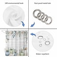 thumbnail image 4 of Green Blue Pumpkins Fall Shower Curtain, Waterproof Shower Curtains for Bathroom, Thanksgiving Eucalyptus Leaves Wooden Washable Fabric Bathtub Curtain Set Bath Decor with 12 Hooks Long 72"x84", 4 of 8