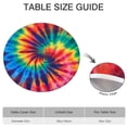 thumbnail image 6 of Colorful Rainbow Tie Dye Spiral Pattern Round Fitted Tablecloth with Elastic Edge,Dining Table Cover Waterproof,Outdoor Round Tablecloth for Camping,Dining,Indoor and Outdoor, 6 of 7
