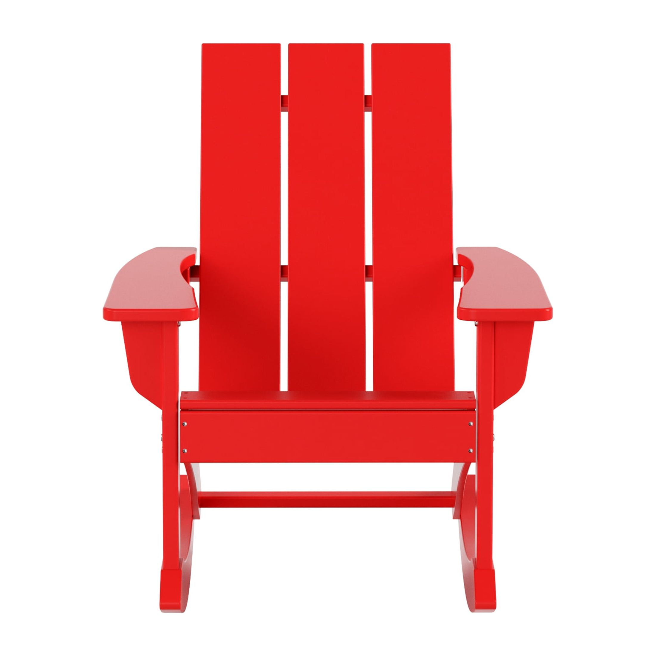 WestinTrends 3-Piece Poly Lumber Outdoor Patio Set with Large Side Table, Red