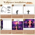 thumbnail image 5 of Wallpaper Romantic Mallard Ducks Lake Purple Roses Sunset Peel and Stick Wall Murals 69"H x 96"W Removable PVC Wall Paper Self-Adhesive Wall Paintings Art Decor for Bedroom Living Room, 5 of 7