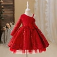 thumbnail image 2 of IUYRTFE Baby Girls Christmas Party Dress Toddler Sleeveless Cake Layer Tulles Gown with Bows Holiday Photoshoot Outfit Special Occasion Attire(Red#1,3 Years), 2 of 3