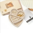 thumbnail image 2 of TAIMY  Travel Jewelry Box, Heart-Shaped Velvet Storage Tray, for Rings, Earrings, and Necklaces, Gift for Women and Girls（Beige）, 2 of 6