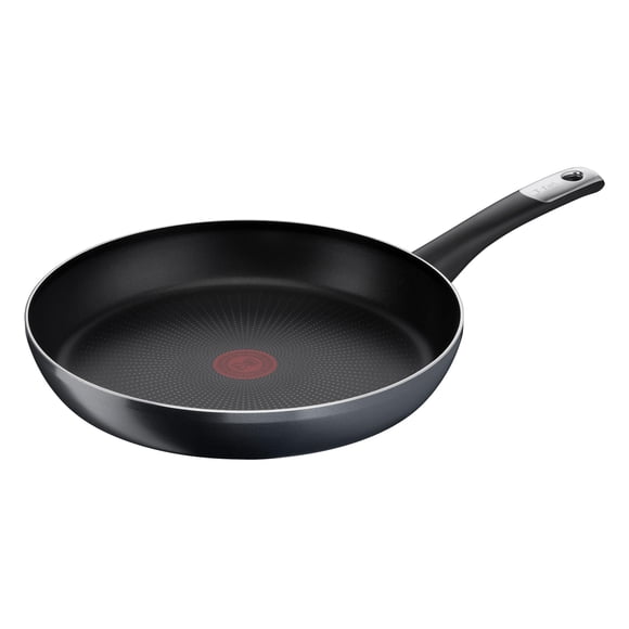 T-fal Sartén de 30 cm Hard Titanium Plus Negro con Antiadherente Titanium 2X, extra resistente incluye tecnología Thermo señal, C3820782
