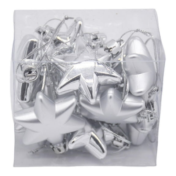 ToyKingdee Six-Pointed Star Christmas Ball Decoration, Mini Shiny Matte Christmas Tree Hanging Ornament Star Xmas Ball Decor