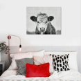 thumbnail image 5 of Orinice  Sylvie Baby Calf, Farm Animal Print Black and White Portrait Framed Canvas Wall Art, Natural,  16x12in, 5 of 6