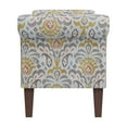 thumbnail image 5 of Homesvale Wallen 56.5"W x 24.5" H Storage Bench Ottoman with Rolled Arms for Living Room, Bedroom, Entryway, Orange & Gray Damask Pattern, 5 of 8