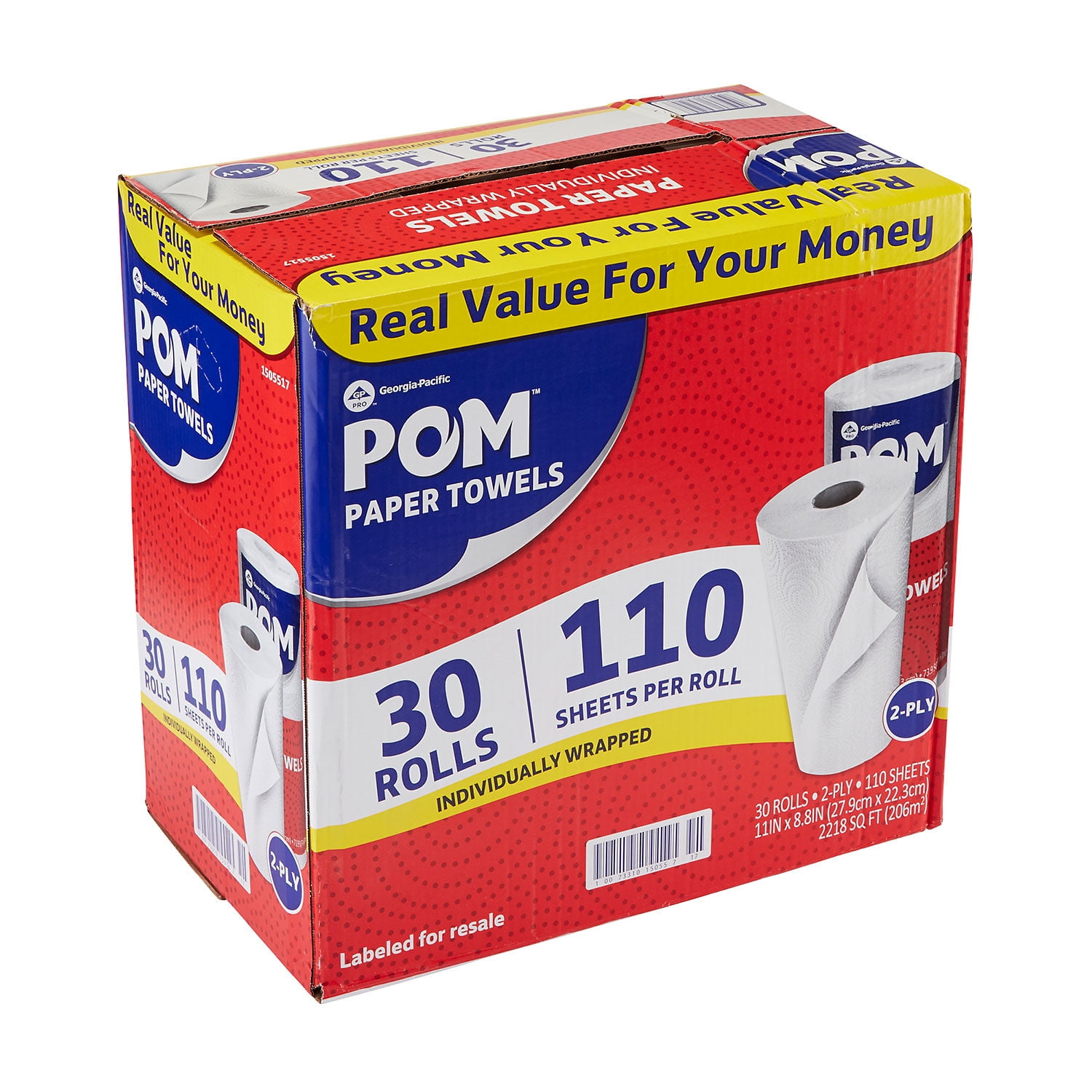 POM Perforated Paper Towels by White