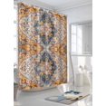 thumbnail image 3 of Shower Curtains Vintage Yellow Bath Curtain Medieval Ethnic Style Turkish Texture Waterproof Bathroom Shower Curtain Set with Hooks Decoration 72 x 84 Inches, 3 of 7