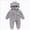 A85--Grey, variant on 6-9 Months Newborn One-Piece Jumpsuit Newborn Infant Baby Girl Boy Cute Solid Long Sleeves Cartoon Ear Fleece Footed Hooded Zipper Romper Warm Jumpsuit Outfits Navy Newborn Gift