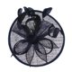 thumbnail image 1 of Sombrero de copa fascinator de sinamay azul Sunnimix con Pluma, 1 of 8