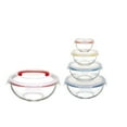 thumbnail image 2 of GENICOOK Nesting Glass Salad/Mixing Bowl Set With Lock Down Lids and Carry Handle on Largest Bowl - 10 pc set (5 Bowls, 5 Lids), 2 of 11