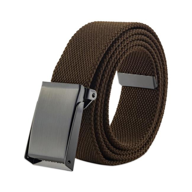 Canvas Web Belt with Leather Accents One Hole Single Prong 