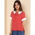 thumbnail image 2 of Blusa de lunares Allegra K Corazón rojo M, 2 of 6