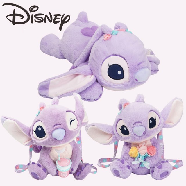 Genuine Disney Cute Lilo & Stitch Stitch Plush Doll Purple Backpack Pendant Baby Stitch Angel Stuffed Pillow Girls Toys zhangyuxiang LED