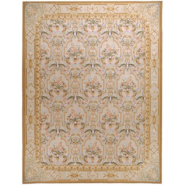 Due Process Stable Trading Tapis Carré Aubusson Savoie Crème, 8 x 8 Pieds