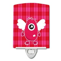 Caroline's Treasures BB9120CNL Monster Angel on Plaid #2 Ceramic Night Light, 6x4x3", multicolor