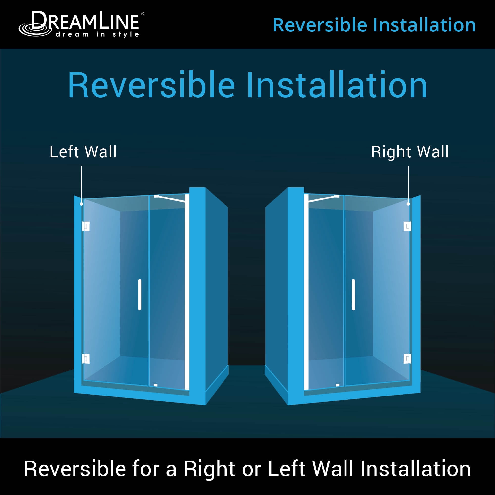 DreamLine Unidoor 35-36 in. W x 72 in. H Frameless Hinged Shower Door with Support Arm in Satin Black