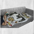 thumbnail image 6 of Hipster Soft Flannel Fleece Throw Blanket, New York City Manhattan of Liberty Big Apple Hot Dog Stand Sketch Style, Cozy Plush for Indoor and Outdoor Use, 50" x 70", Multicolor, by Ambesonne, 6 of 6