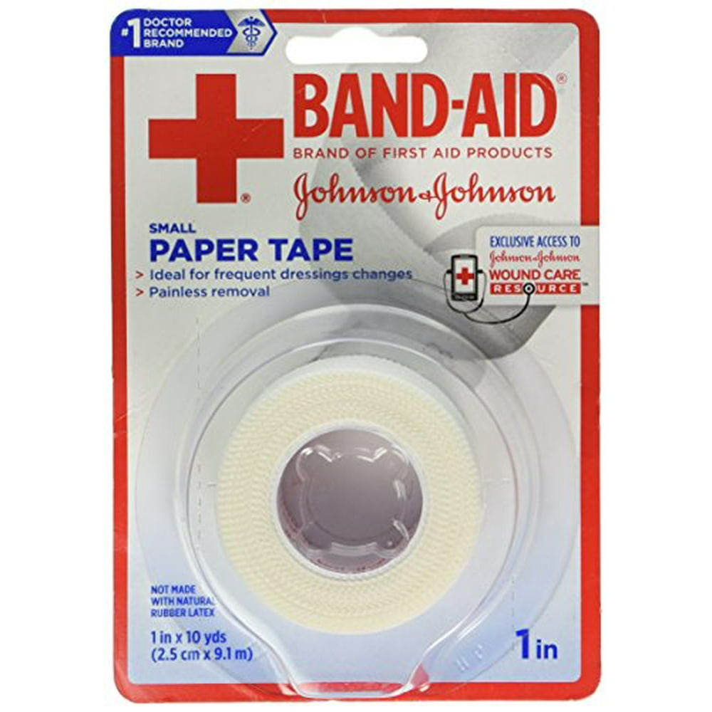 Johnson & Johnson BandAid Small Paper Tape Wound Care 1 in x 10 Yds