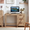 thumbnail image 7 of LELELINKY 48" Farmhouse Office Desk with 3 Drawers, Wood Computer Desk for Home Office, Bedroom, Natural, 7 of 7