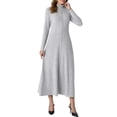 thumbnail image 4 of Cueply Dresses for Women Casual Long Sleeve Fall Spring Mock Neck Pullover Long Dresses with Pockets, 4 of 7