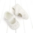 thumbnail image 5 of AJTQTH Baby Walking Shoes Ruffles Trim Hollowed Out Breathable Shoes Closed Toe Velcro Straps Sneakers Soft Soled Non-Slip Shoes Faux Leather Sandals White 11, 5 of 8