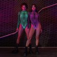 thumbnail image 1 of UV Reactive Neon Bodysuit - Ideal for Halloween & Christmas Parties, 1 of 5