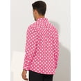 thumbnail image 3 of Unique Bargains Men's Polka Dots Dress Shirt Button Down Long Sleeve Casual Shirts 2XL Pink, 3 of 6