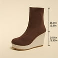 thumbnail image 6 of Roncen Women's Fashion Casual Chunky Heel Knit Boots - Fall Winter Versatile Commuter Ankle Boots with Breathable Knit Socks Design, Non-Slip Wedge Heel Casual Shoes, 6 of 8
