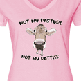thumbnail image 4 of Inktastic Funny Cow Not My Pasture Not My Patties Women's V-Neck T-Shirt, 4 of 5