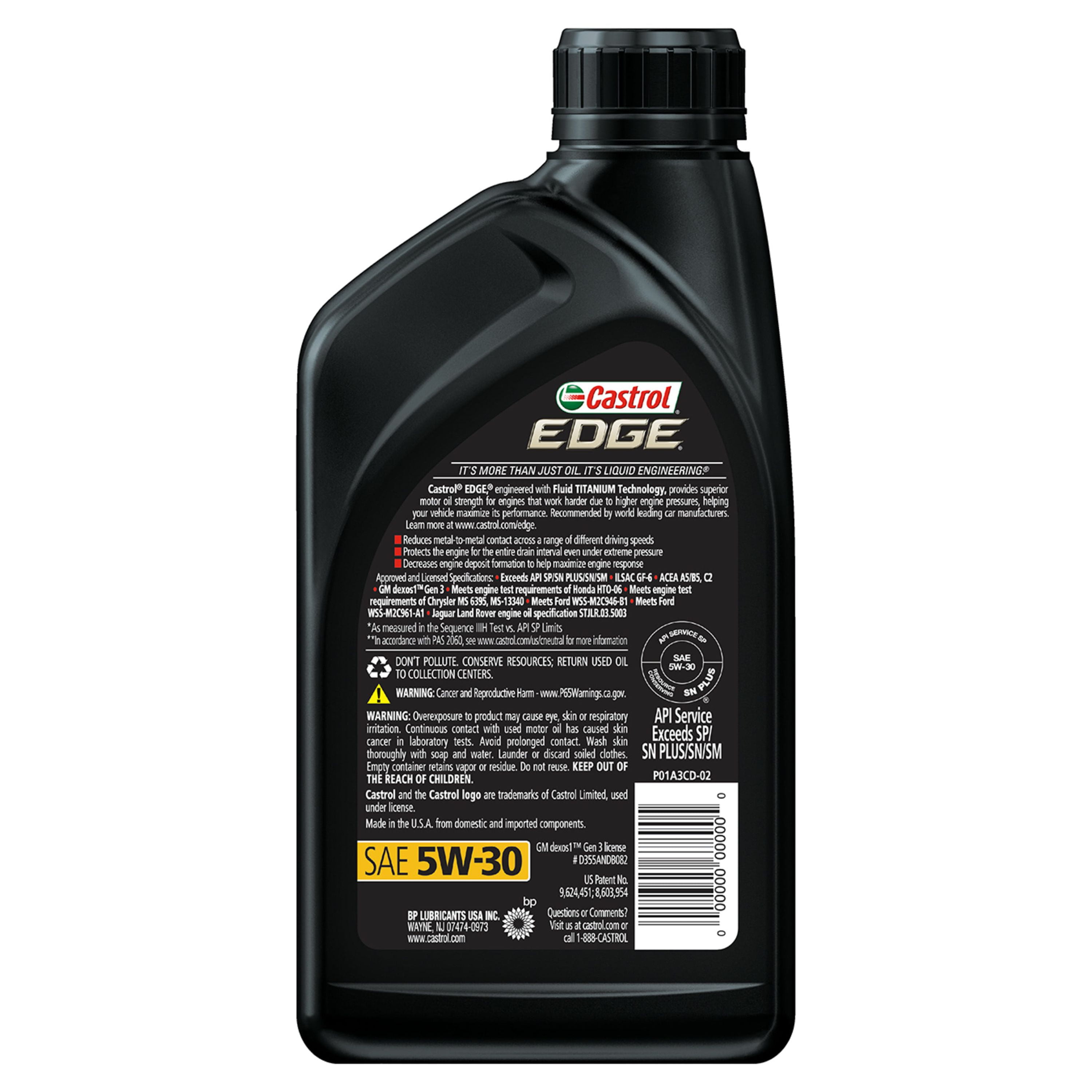 Castrol Edge 5W30 Advanced Synthetic Motor Oil,Bottle of 1 Litre at Rs  340/bottle of 1l in Jaipur